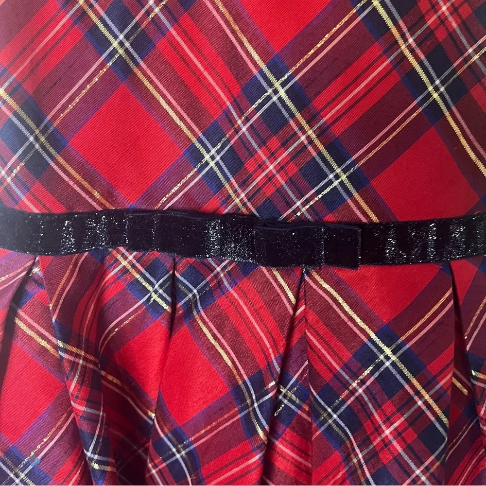 American Girl Red Plaid Dress with Black Belt accent